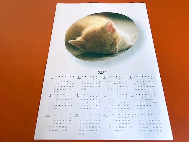ローソンのコンビニプリントでカレンダーを印刷