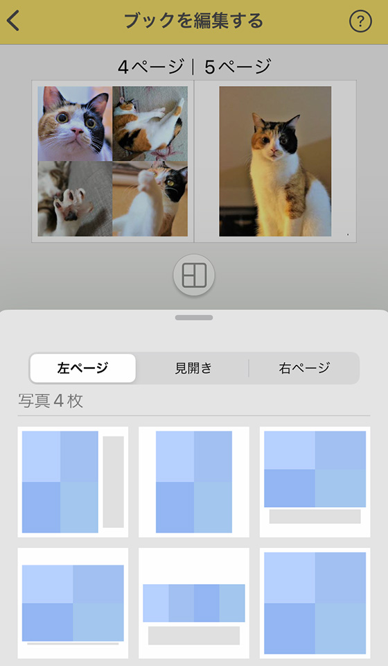 iPhoneアプリ「Photoback Lite（フォトバック ライト）」の操作画面